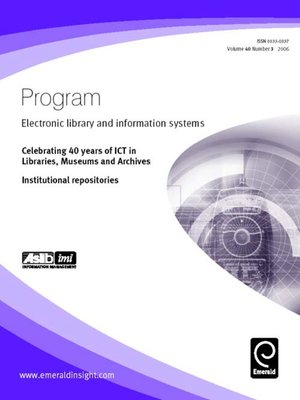 cover image of Program: Electronic Library and Information Systems, Volume 40, Issue 3